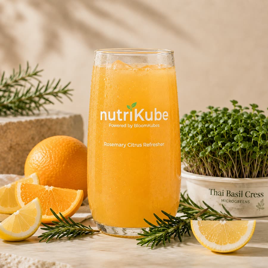 Rosemary Citrus Refresher — refreshers made with freshly harvested micro herbs
