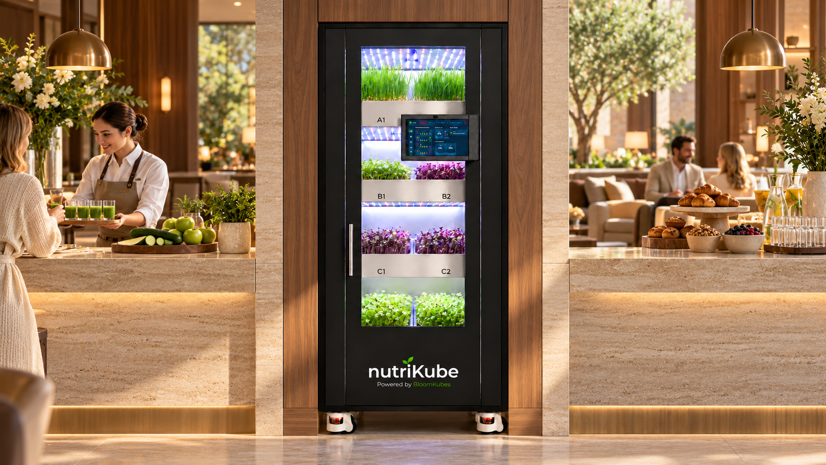 Hospitality environment suited to a nutriKube installation
