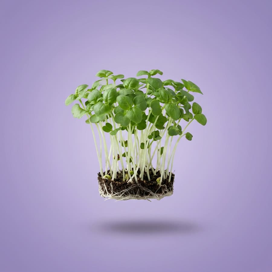 Macro photograph of Basil Cress