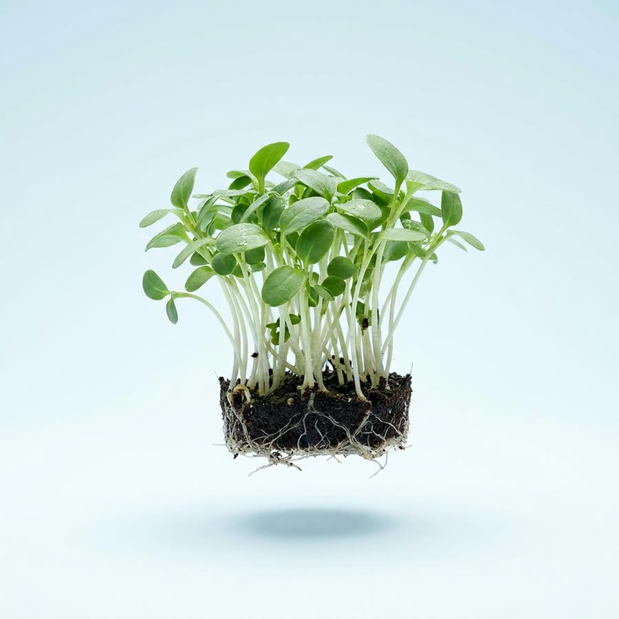 Macro photograph of Borage Cress