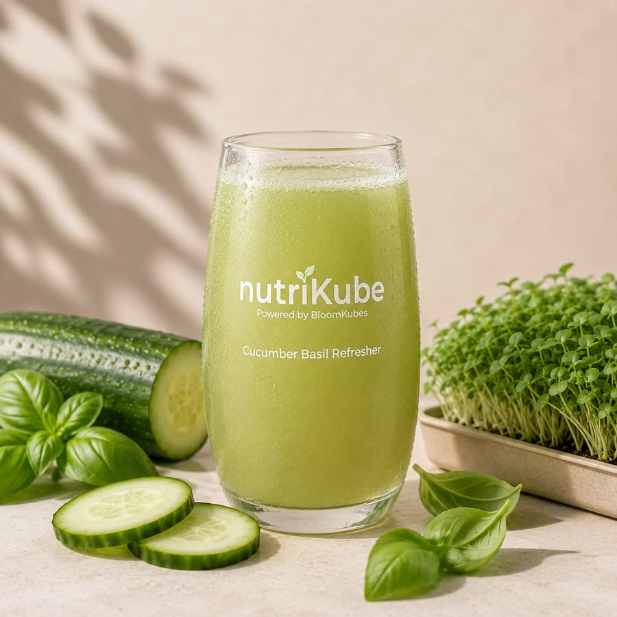 Cucumber & Basil Refresher — refreshers made with freshly harvested micro herbs